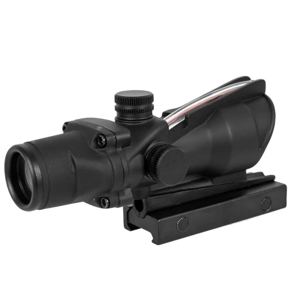 4X32 Hunting Riflescope, Real Fiber Optics, Green/Red Dot