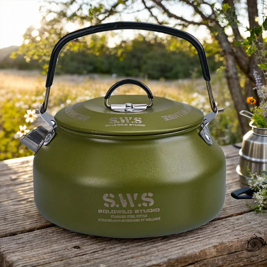 0.8L Outdoor Camping Kettle with Handle, Ultralight Coffee Kettle