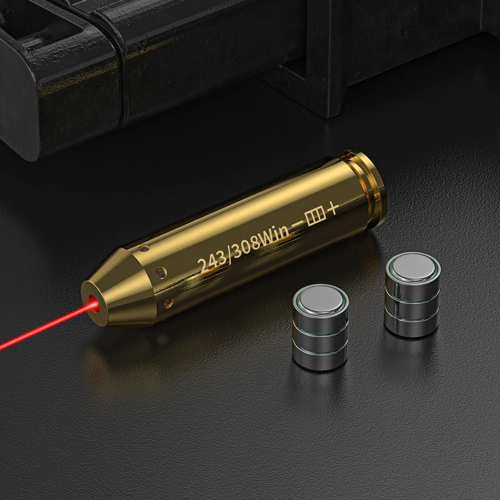 243/308WIN Optics Cartridge Red Dot Laser Brass Boresighter