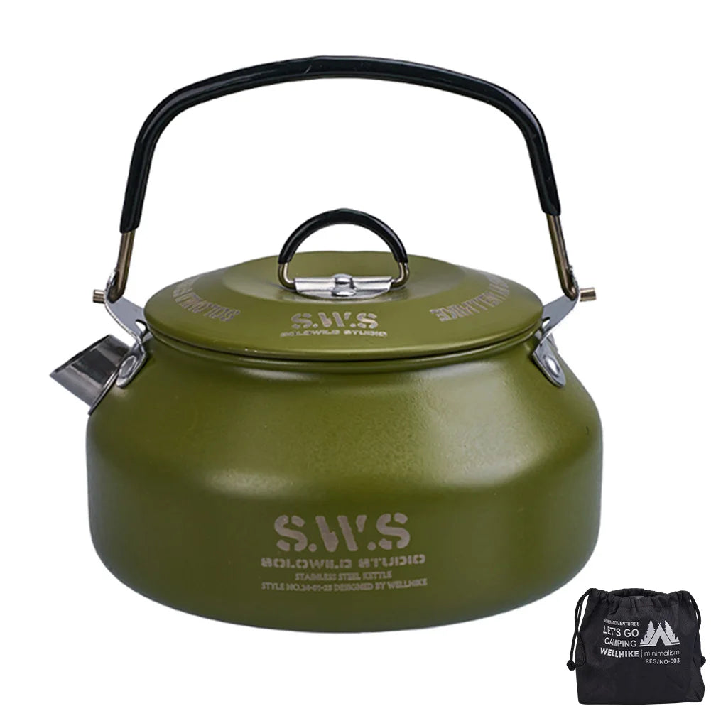 0.8L Outdoor Camping Kettle with Handle, Ultralight Coffee Kettle