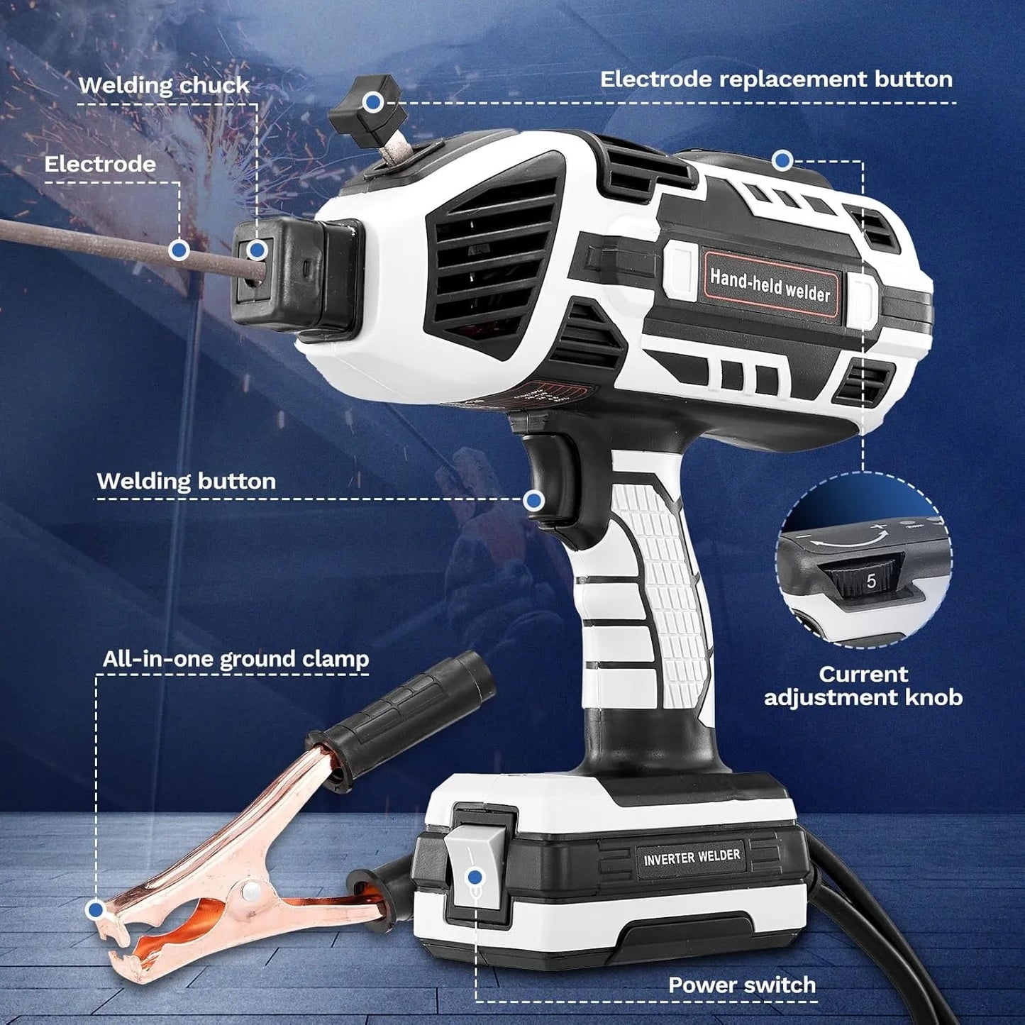 Portable Electric Welding Machine,110V Portable Welder Handheld