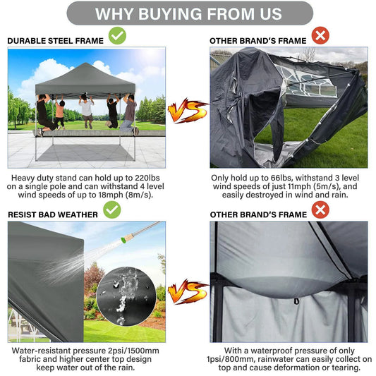 10x10 Pop up Canopy Tent with 4 Sidewalls