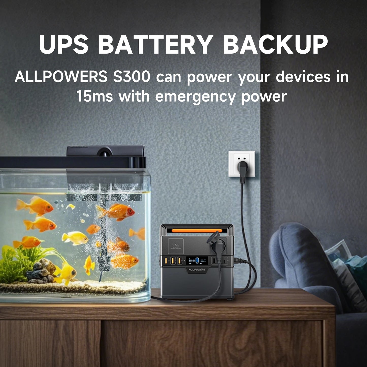 Portable Power Station Backup Battery Power Supply with Pure Sine Wave, 110V / 220V AC Outlets