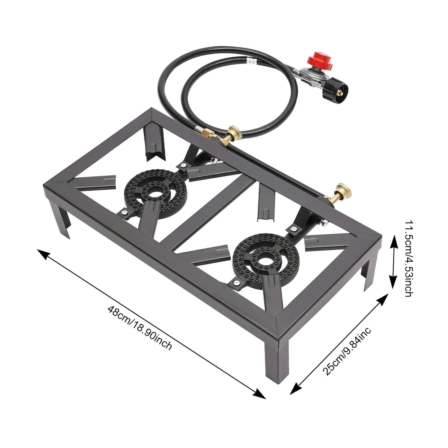 2 Burners Portable Gas Stove Camping Grill Propane Cooker