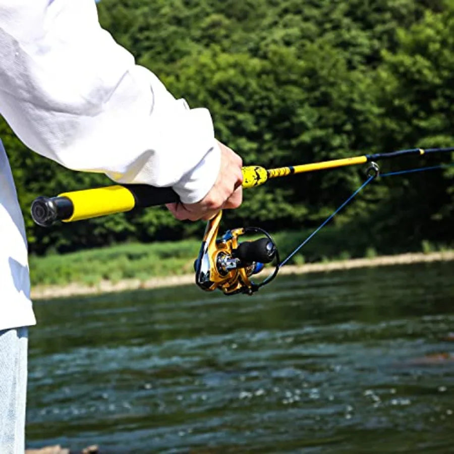 Durable Spinning Reel and 2 Piece Fishing Rod Combo for Freshwater and Saltwater