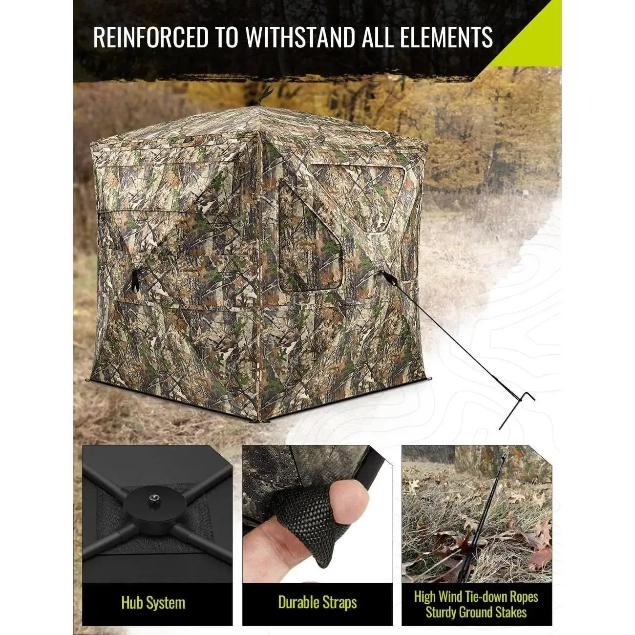 See Through Hunting Blind 360° Silent with Swing Door