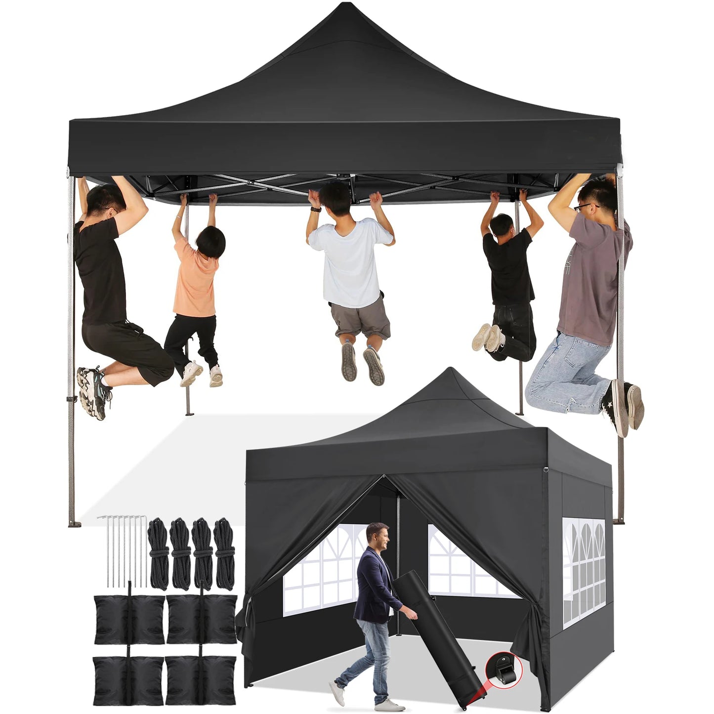 10x10 Pop up Canopy Tent with 4 Sidewalls