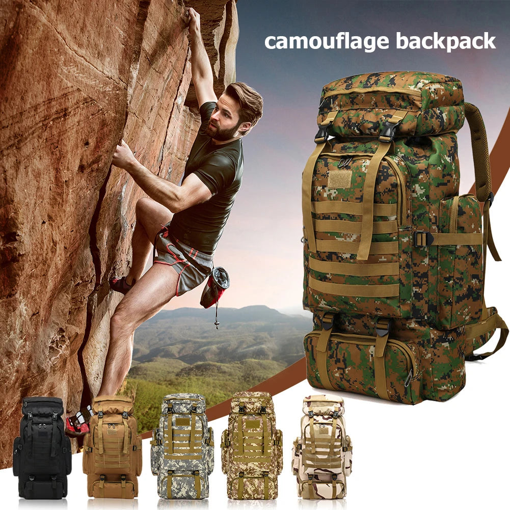 80L Tactical Backpack, Outdoor Military Rucksacks, Camping/Fishing/Hunting Knapsack