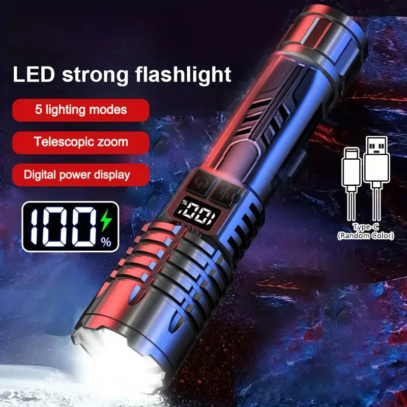 High Lumen Waterproof Tactical Flashlight - 5 Modes