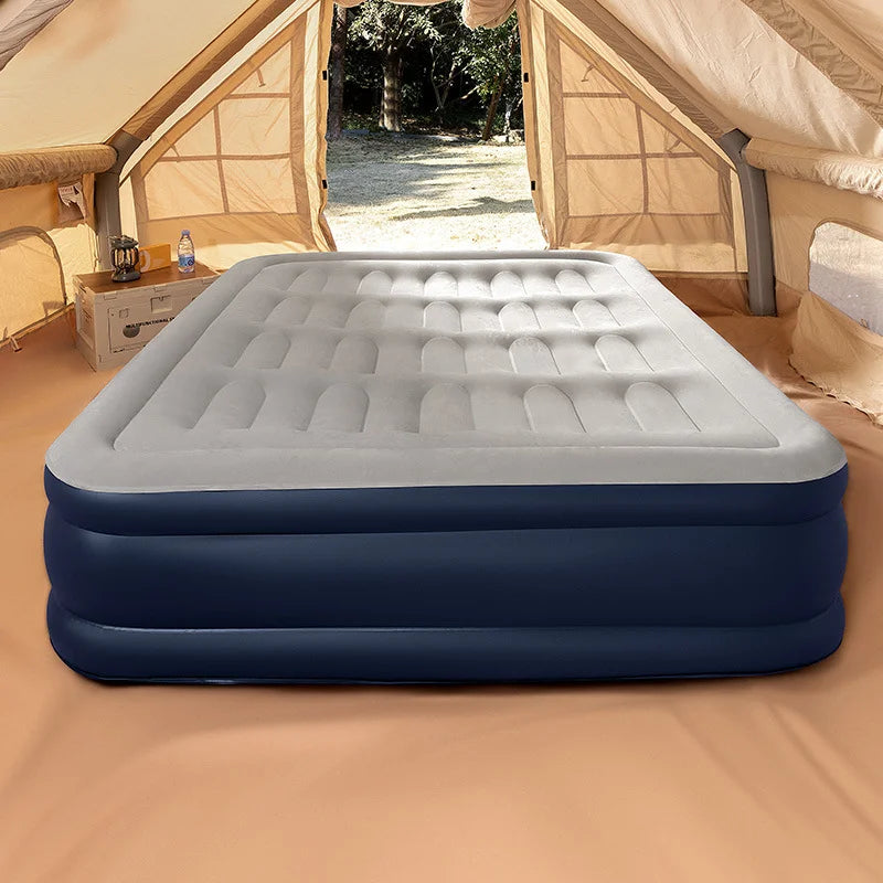 PVC Automatic Inflatable Mattress Camping/Home, Built-In Pump