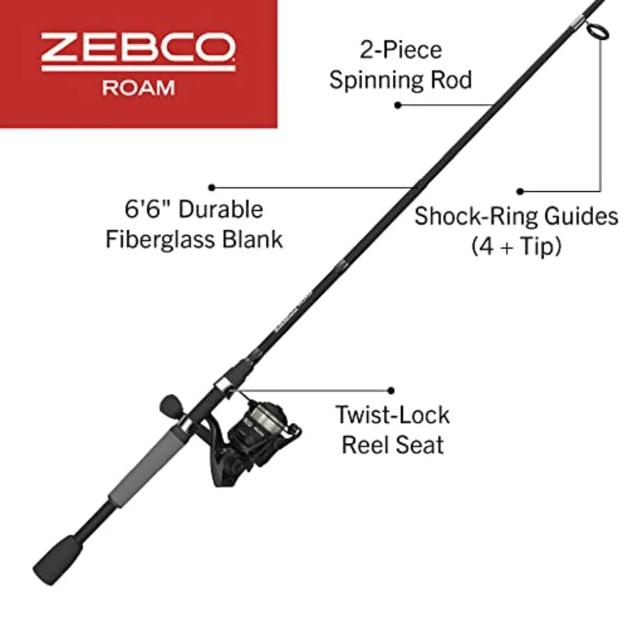 Spinning Reel and Fishing Rod Combo with Split ComfortGrip Rod Handle
