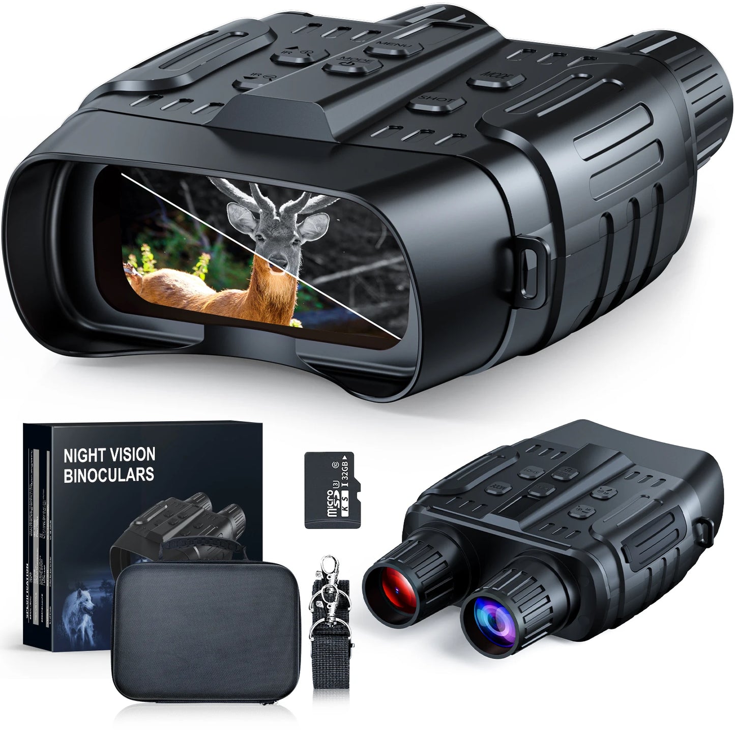 Night Vision Binoculars 4X Digital Zoom 7 Levels Infrared