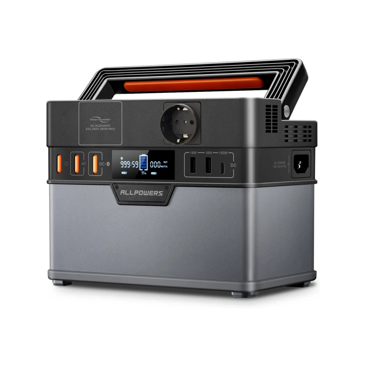 Portable Power Station Backup Battery Power Supply with Pure Sine Wave, 110V / 220V AC Outlets