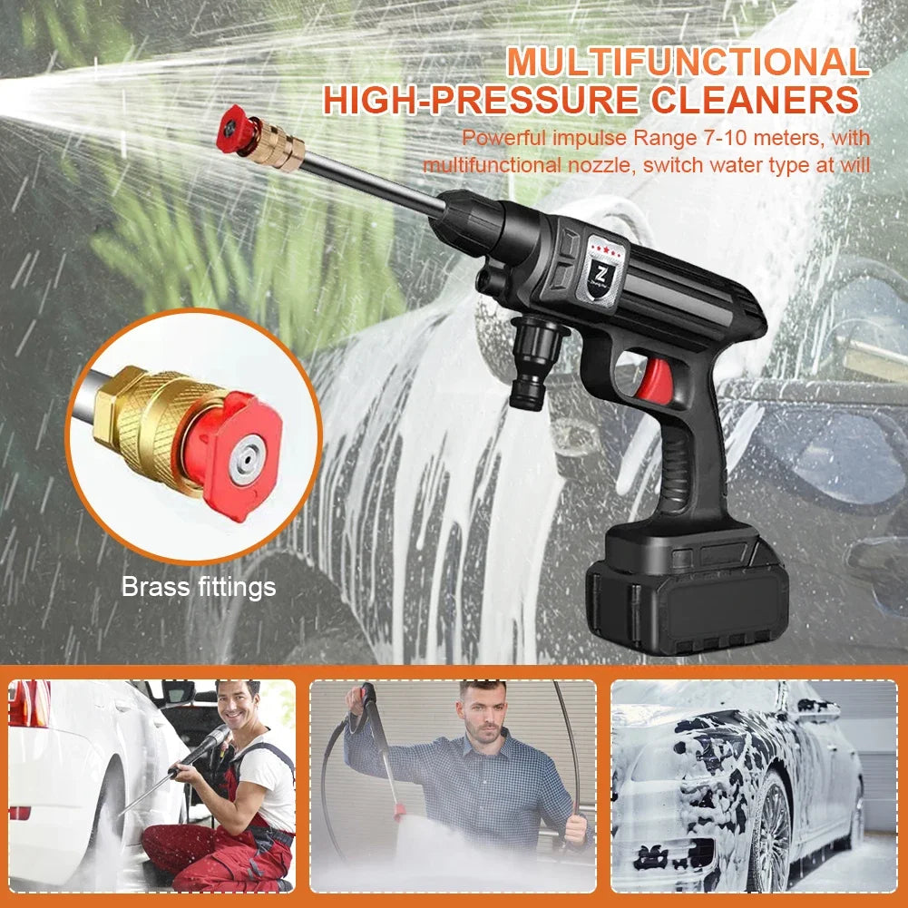 High Pressure Car Washer Wireless Car Wash Machine 4000mAh Rechargeable