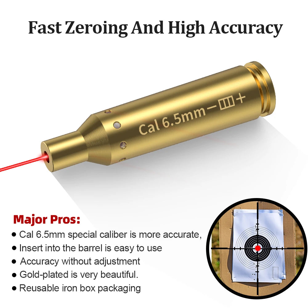 6.5MM Optics Cartridge Red Dot Laser Boresighter
