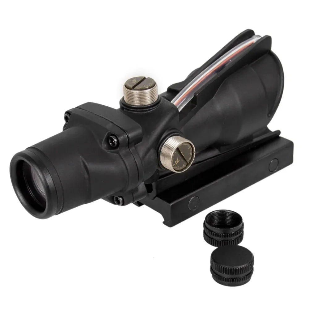 4X32 Hunting Riflescope, Real Fiber Optics, Green/Red Dot
