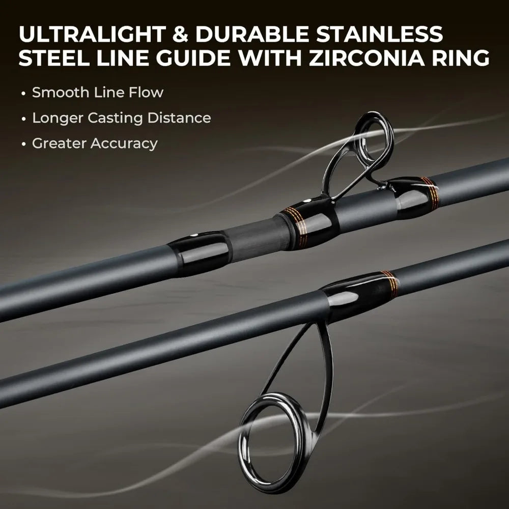 Zephyr Spin and Bait Finesse Fishing Rod, Lightweight Casting & Spinning Rods