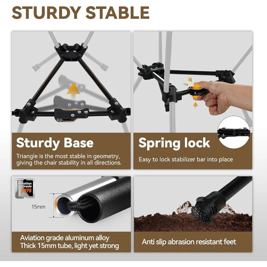 Lightweight Folding Camping Chair with Spring Lock