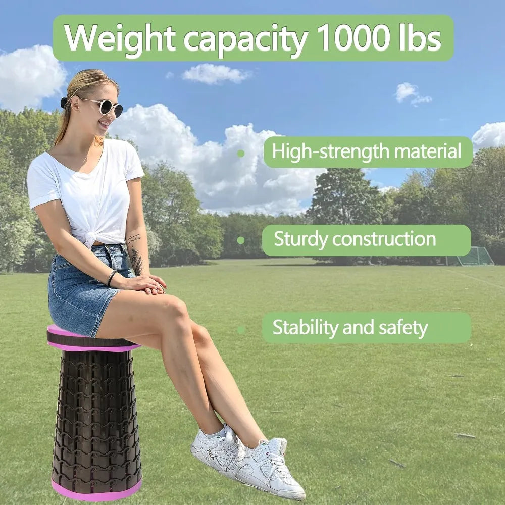 Upgraded XXL Collapsible Stool with Cushion 19.7", 1000lbs Max Weight