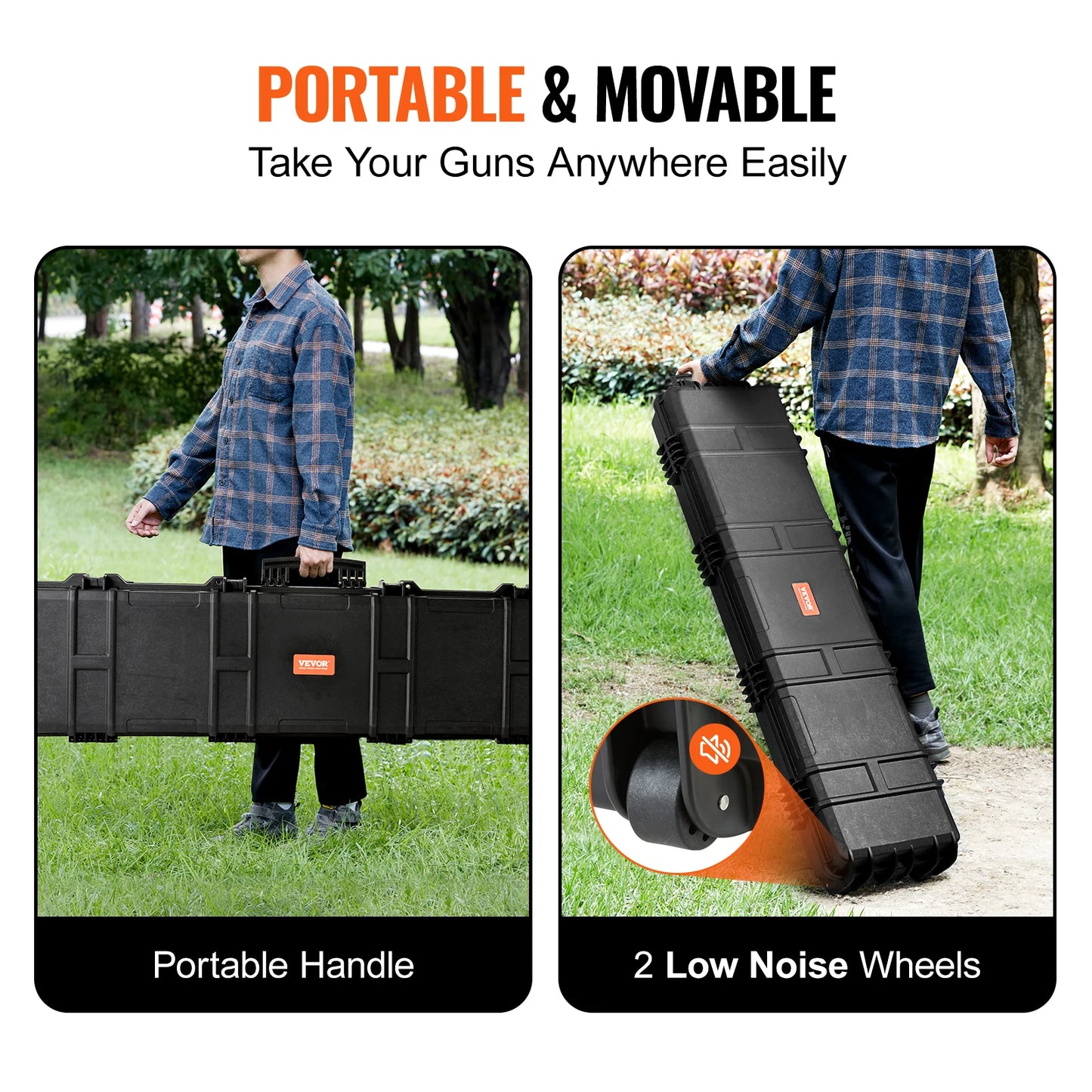 Rifle Hard Case Portable Long Gun Storage Hard Suitcase