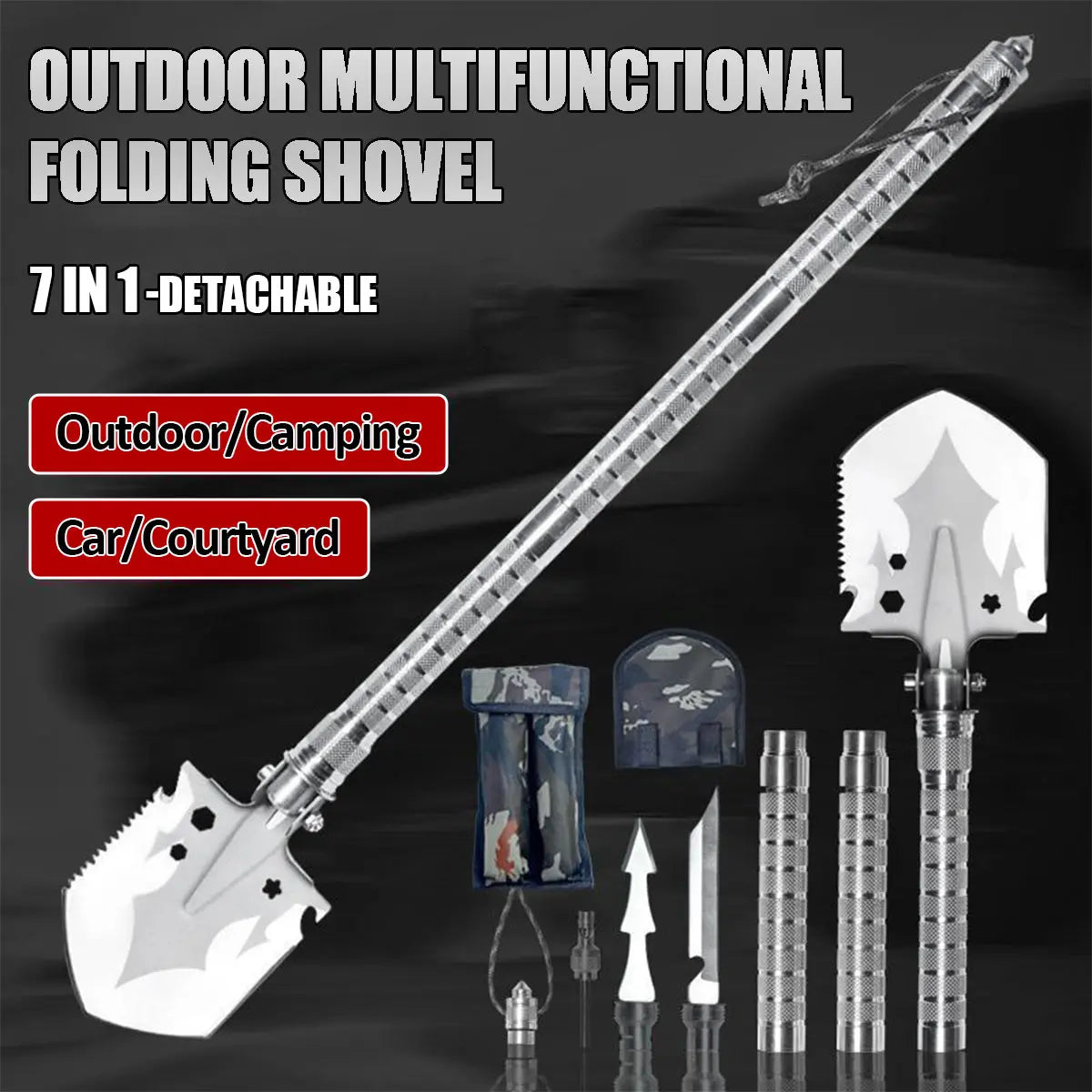 Multi Functional, Detachable, Foldable Military Survival Equipment