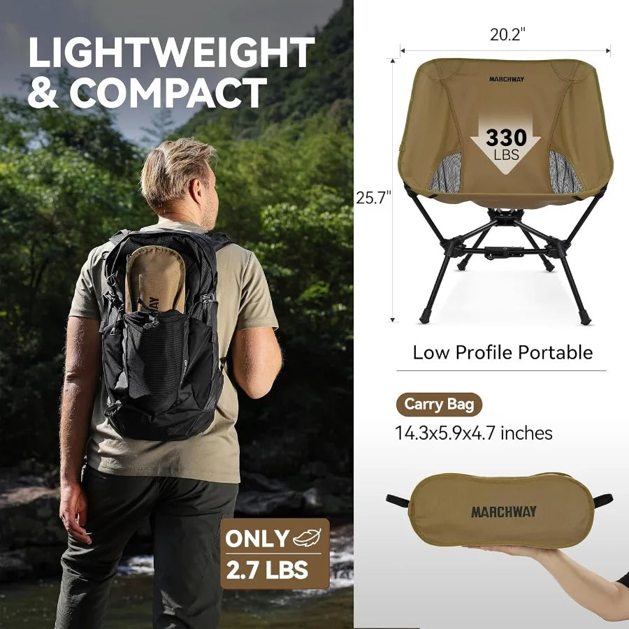 Lightweight Folding Camping Chair with Spring Lock