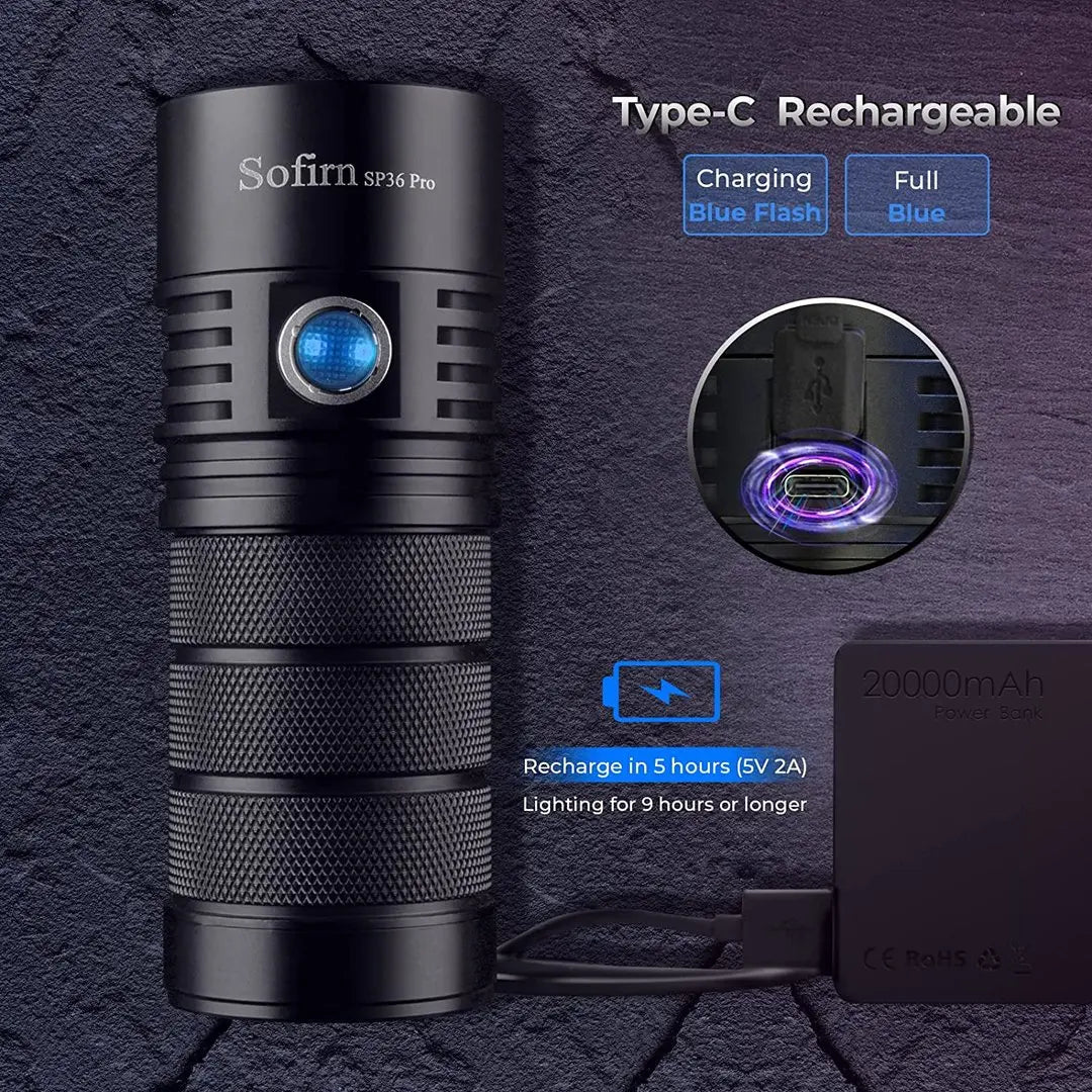 Powerful LED Flashlight, Rechargeable