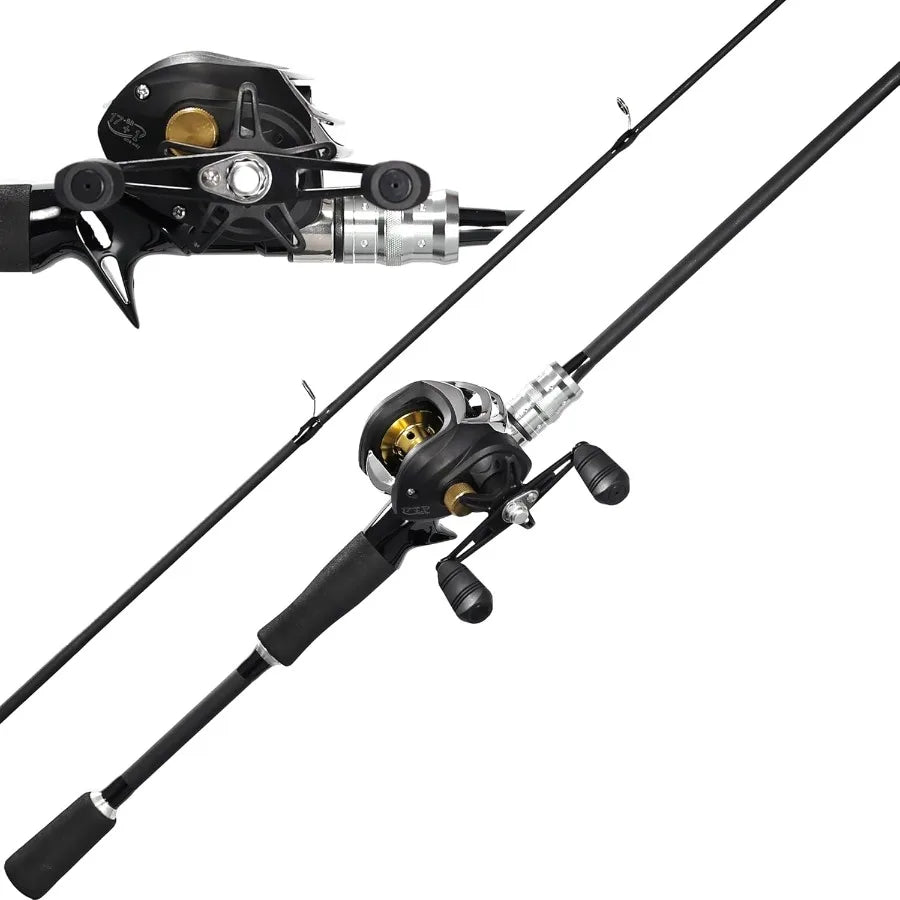 Fishing Rod and Reel Combo, Black Color Baitcasting Combo
