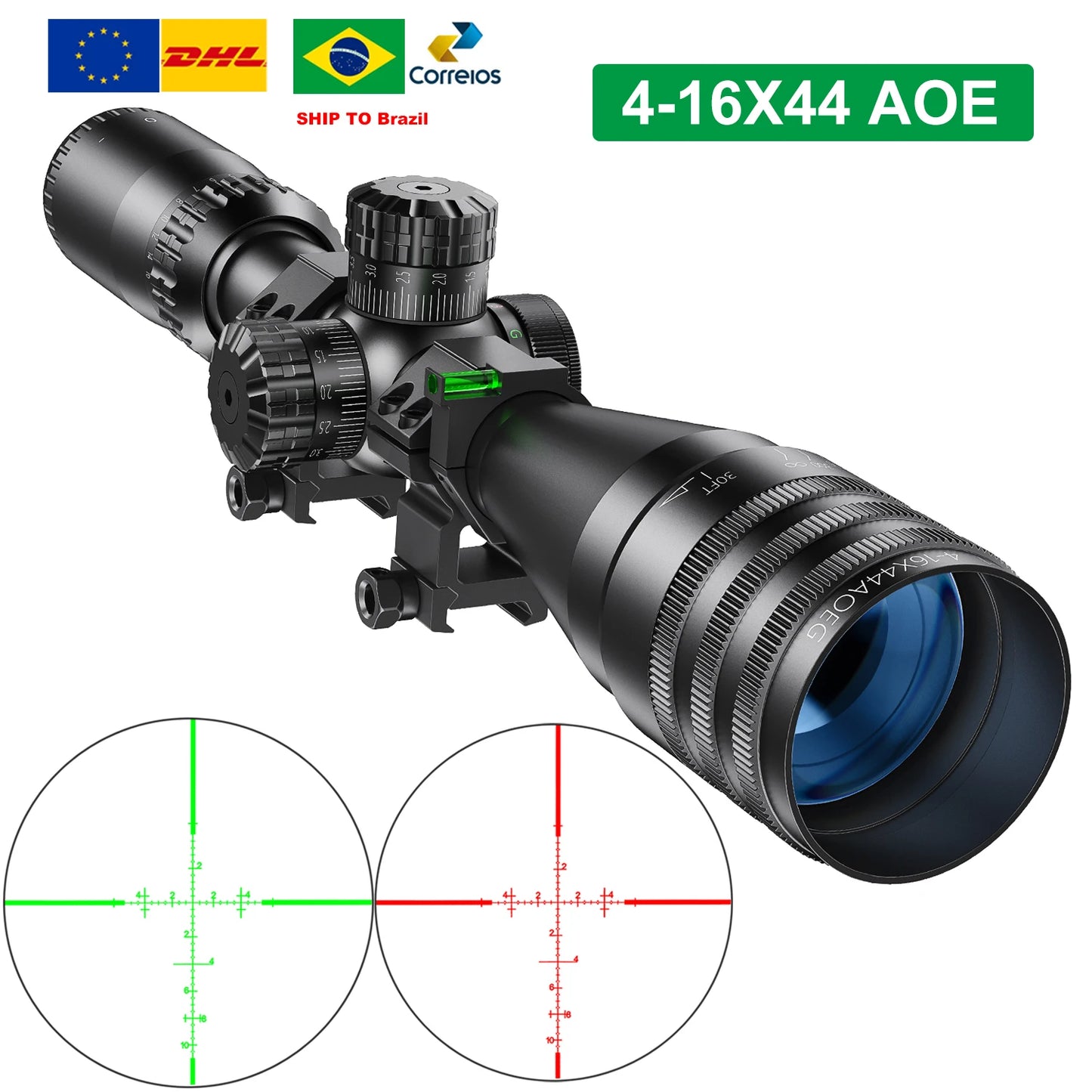 Tactical 4-16x44 AOE Riflescope, Hunting Scopes