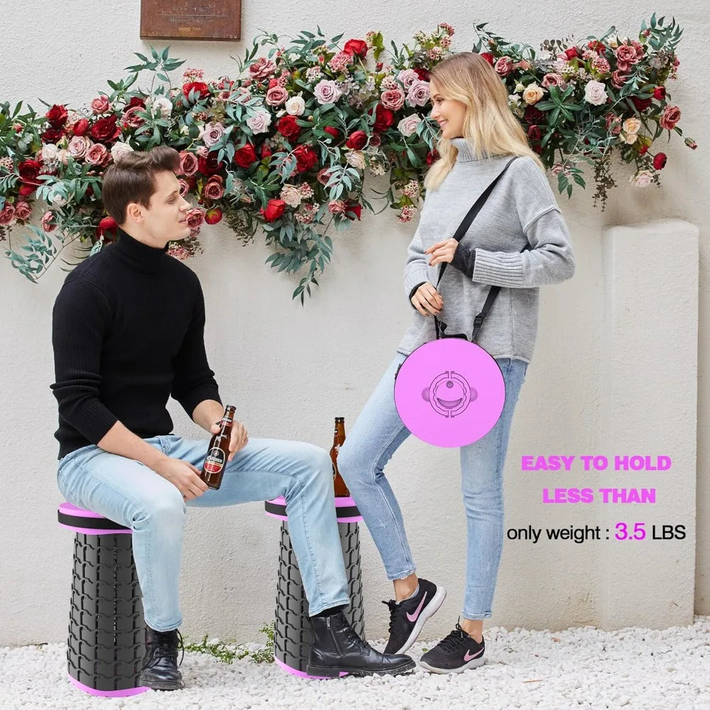 Upgraded XXL Collapsible Stool with Cushion 19.7", 1000lbs Max Weight
