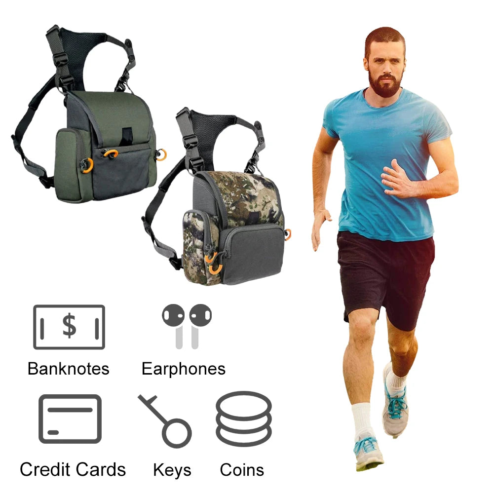 Bino Harness with Rain Cover with Rangefinder Pocket, Adjustable Large Capacity Bino Case