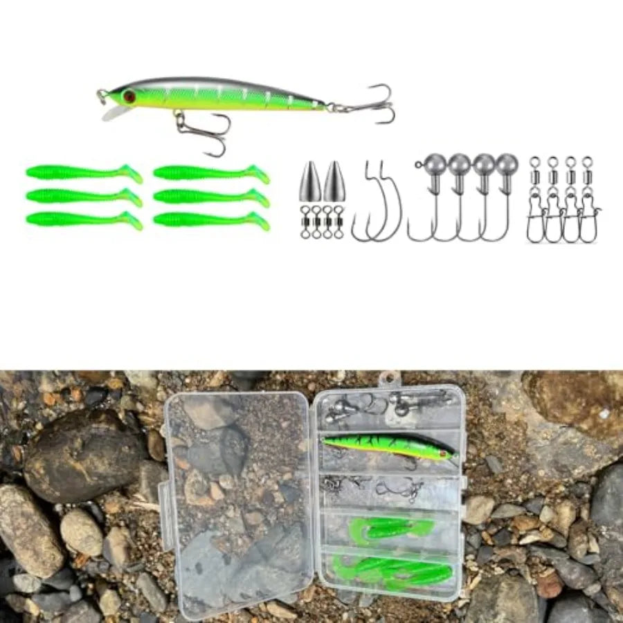 Fishing Pole Combo 6.9ft 2Pcs Telescopic Rods, 2PCS Spinning Reel Set with Carrier Bag