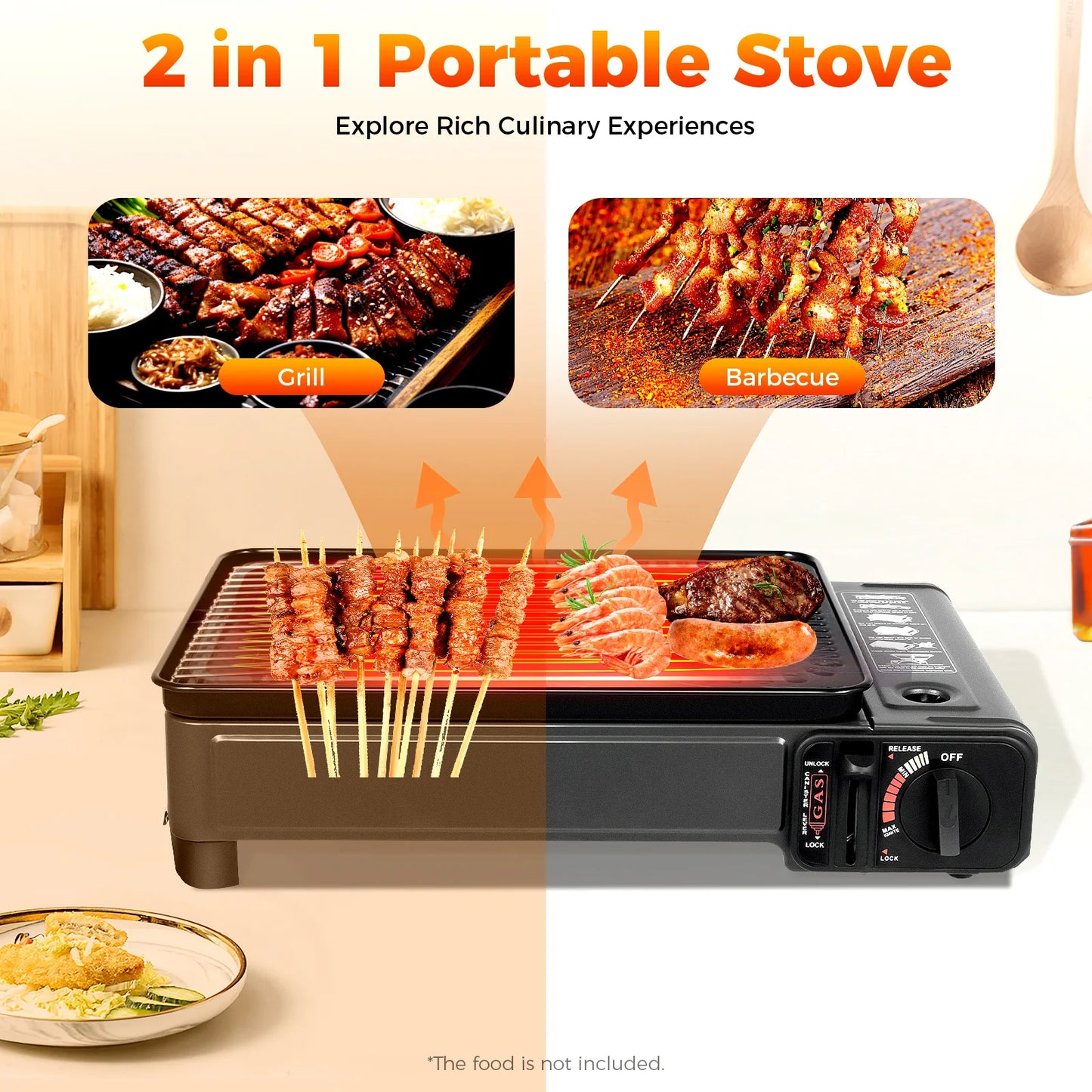 Portable Camping Grill Gas Stove Butane Gas Stove For Camping, Traveling