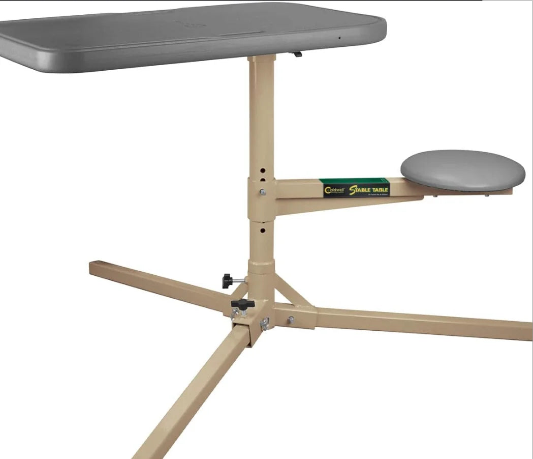 Caldwell Stable Table with Ambidextrous Design, Weatherproof Synthetic Top and Seat for Outdoor, Range,