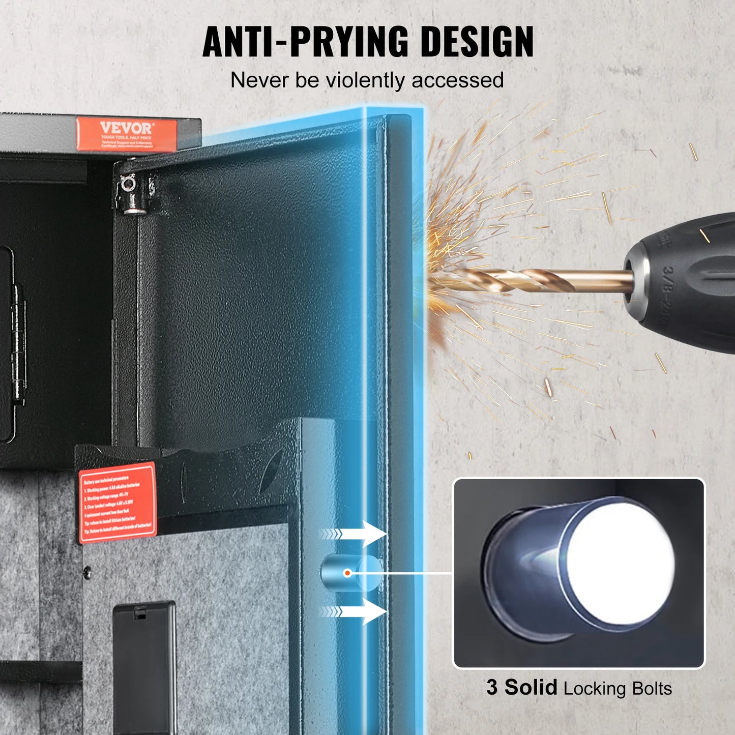 3-8 Rifles Gun Safe w/ Digital Keypad & Lock Gun Storage Cabinet with Removable Storage Shelf