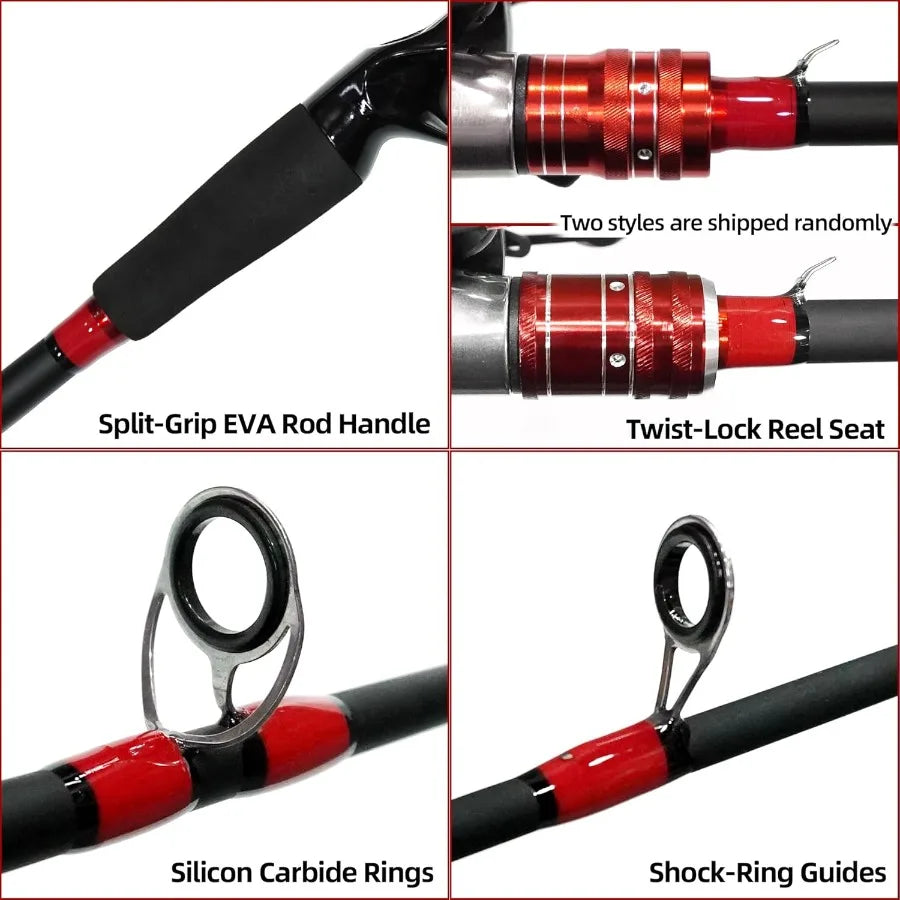 Fishing Rod and Reel Combo, Baitcasting Combo for Freshwater and Saltwater Fishing