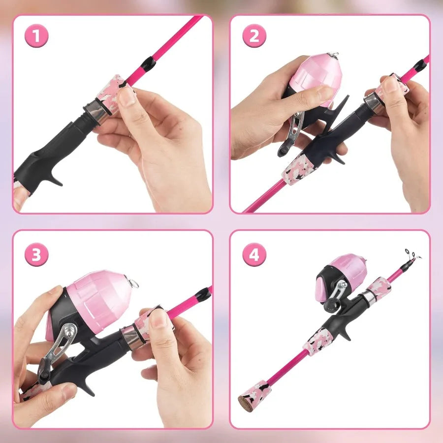 Portable Telescopic Fishing Rod and Reel Combo Full Kit Set