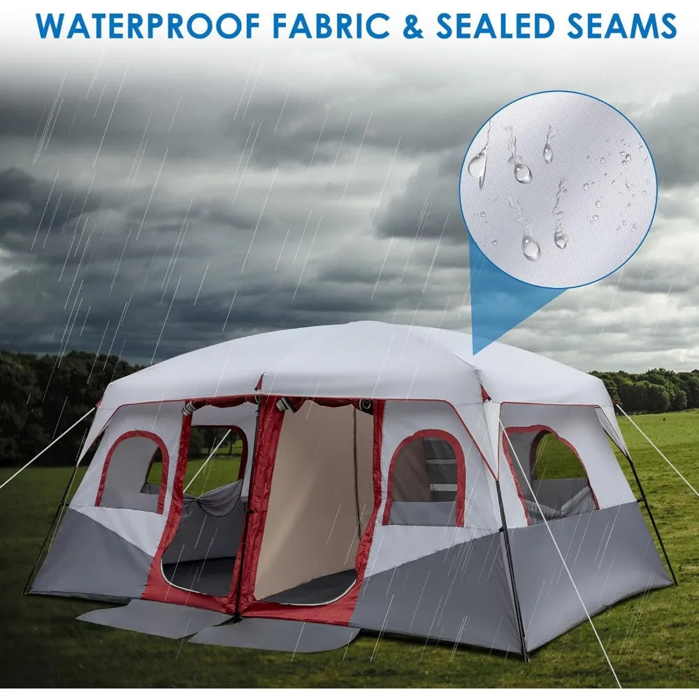 8/10 Person Camping Tent, Large 2 Room Family Tent