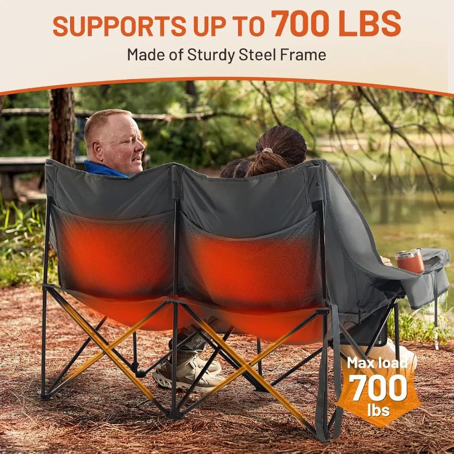 Heated Double Camping Chair, Camp Couch
