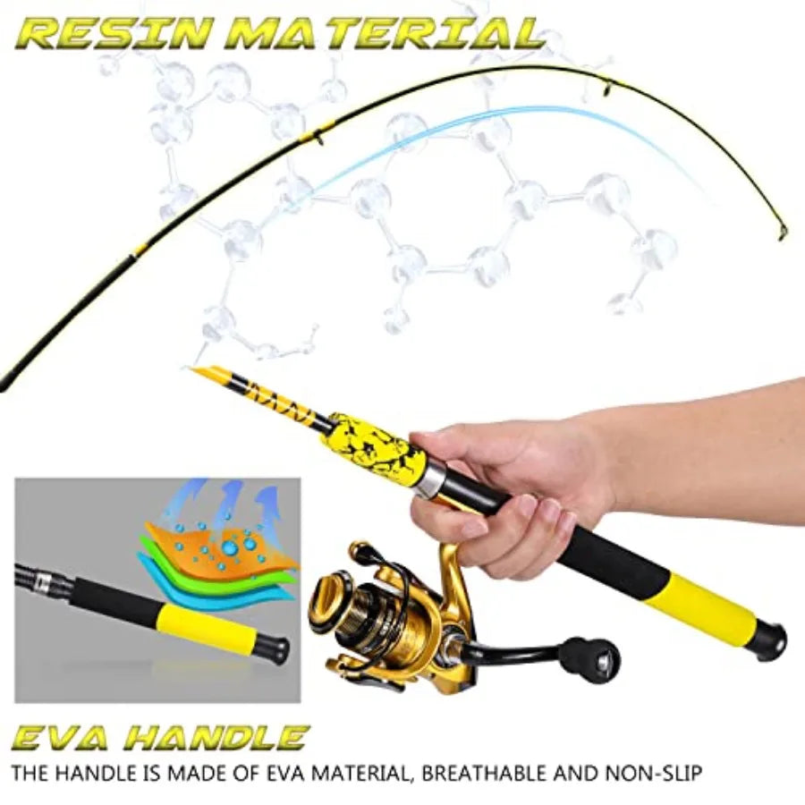 Durable Spinning Reel and 2 Piece Fishing Rod Combo for Freshwater and Saltwater