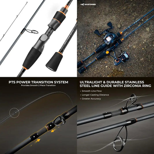 Zephyr Spin and Bait Finesse Fishing Rod, Lightweight Casting & Spinning Rods