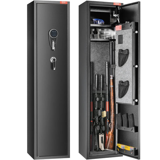 3-8 Rifles Gun Safe w/ Digital Keypad & Lock Gun Storage Cabinet with Removable Storage Shelf