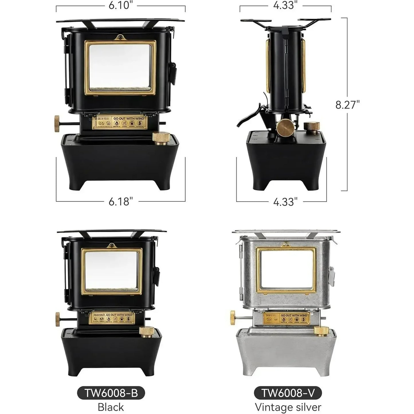 Camping Oil Lantern, Portable Stove for Outdoor Lighting, Cooking, Warming