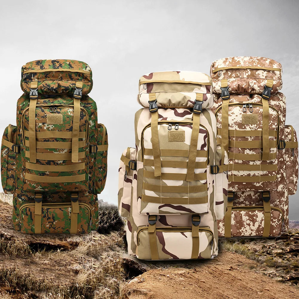 80L Tactical Backpack, Outdoor Military Rucksacks, Camping/Fishing/Hunting Knapsack