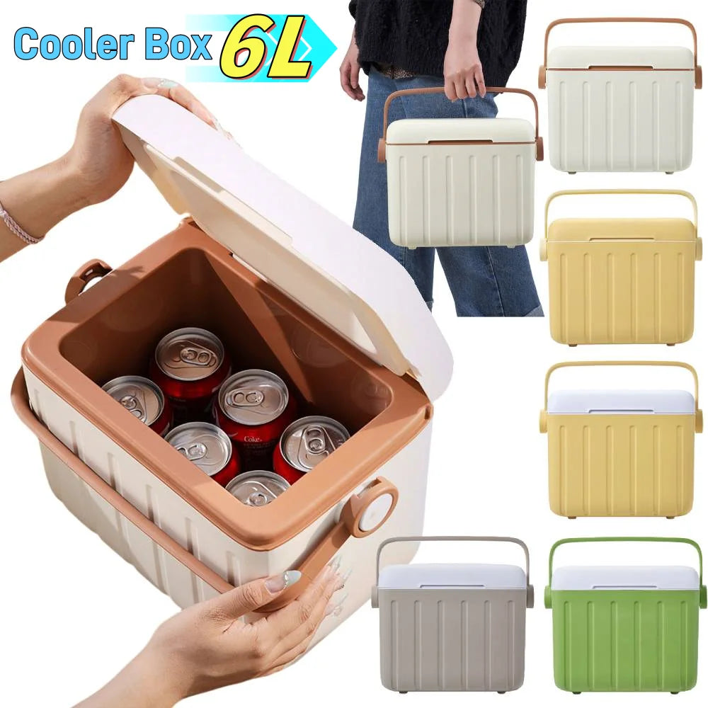 6/5L Cooler Box, Portable Car Ice Chest, Picnic Lunch Box