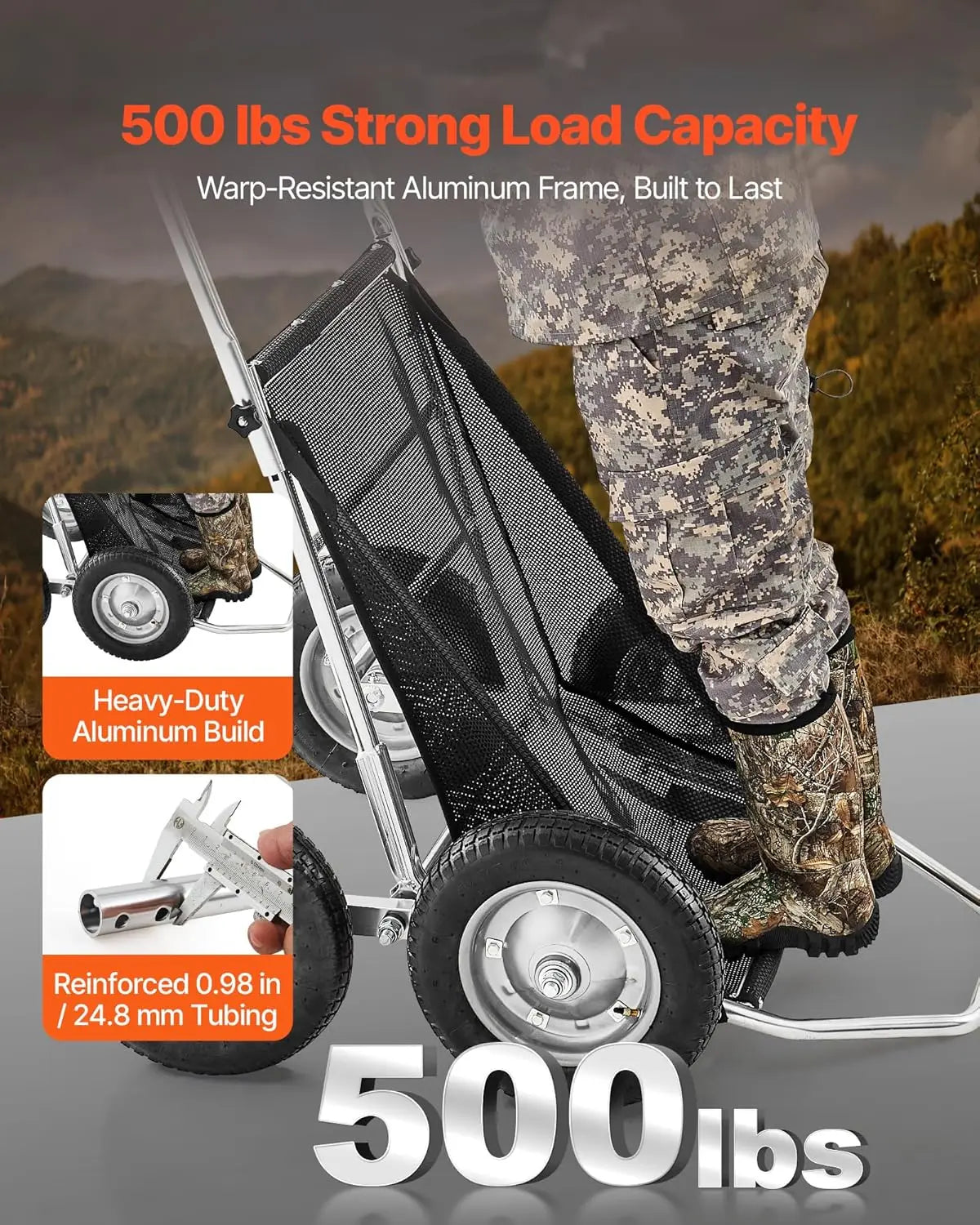 Game Carts for Hunting, 500LBS Deer Cart Game Hauler