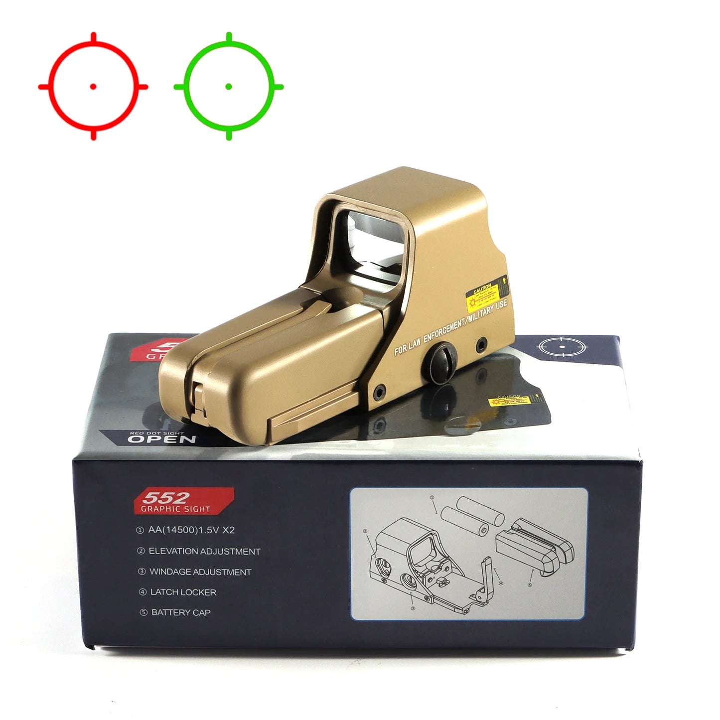 551 552 553 558 Red Green Dot Holographic Sight, Scope Hunting Reflex Sight
