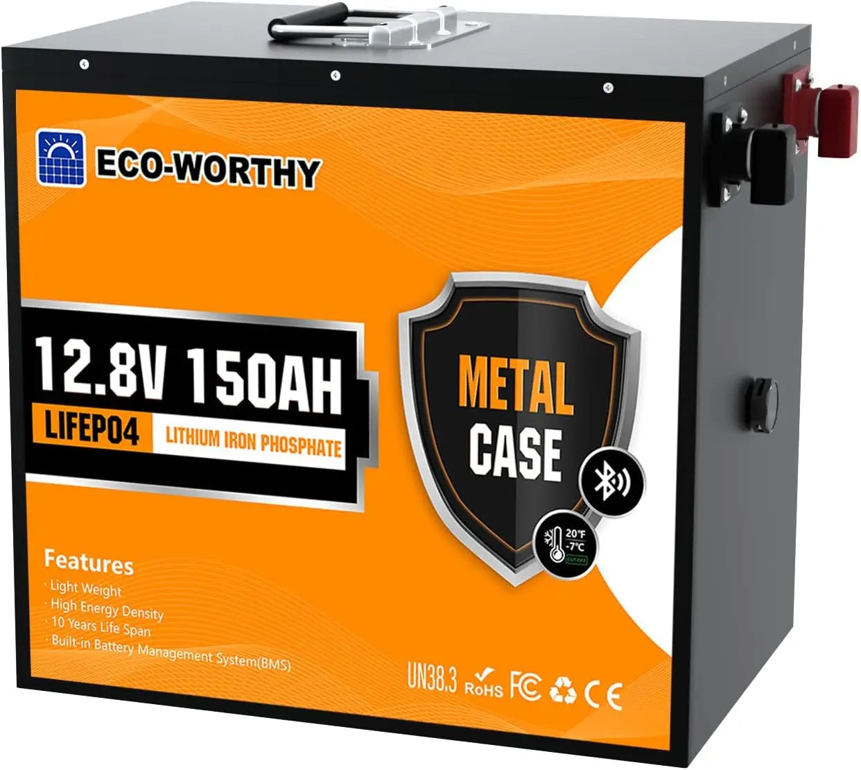 Customizable 12V 150Ah Metal Case LiFePO4 Lithium Battery With Bluetooth