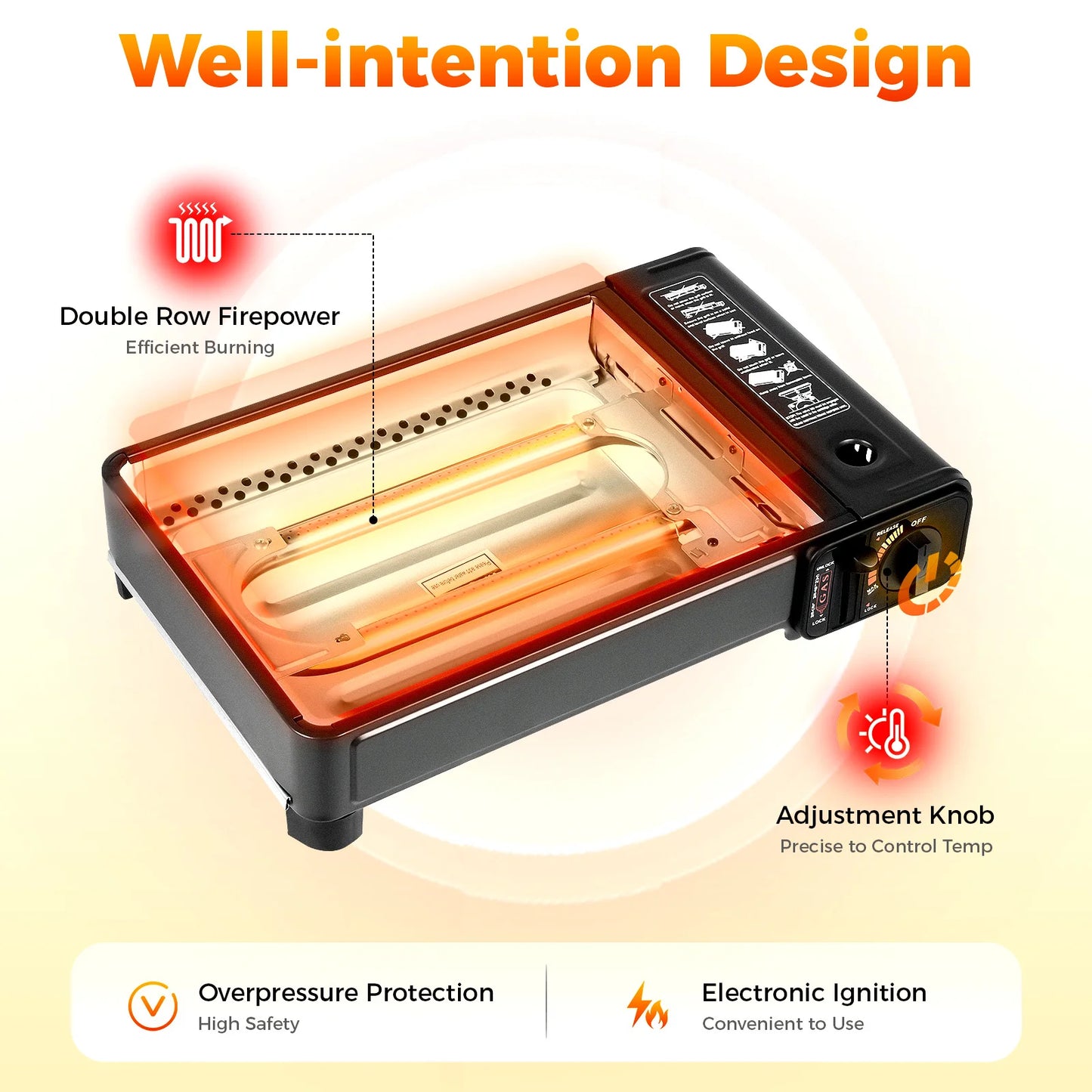 Portable Camping Grill Gas Stove Butane Gas Stove For Camping, Traveling