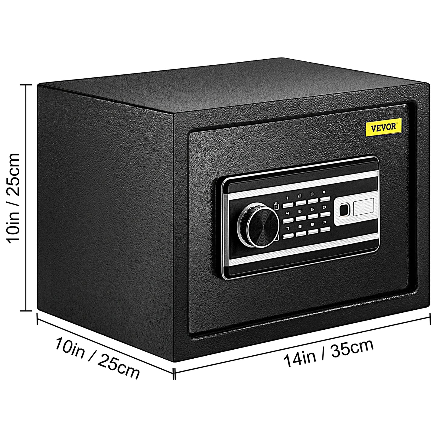 Fingerprint Locks Safe Deposit Box 0.8/1.7/2.1 Cubic Feet Digital Electronic Bank for Money, Guns